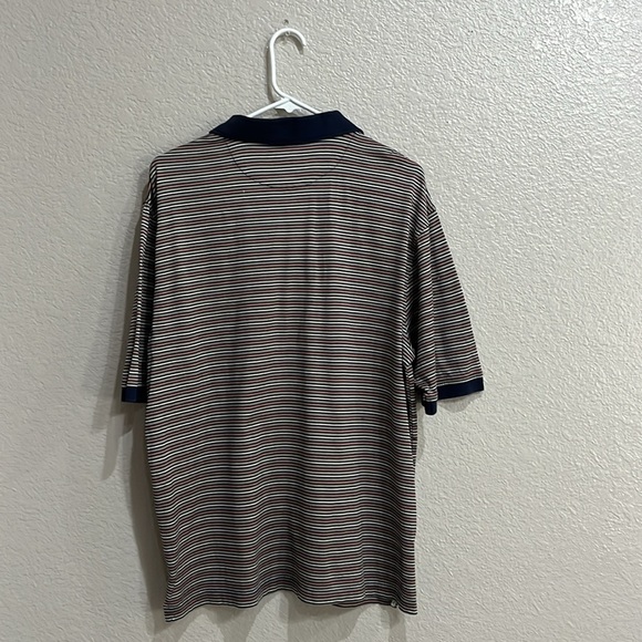 Jos. A. Bank Leadbetter Golf Polo Shirt Mens Medium 100% Cotton Blue Striped - Picture 7 of 7